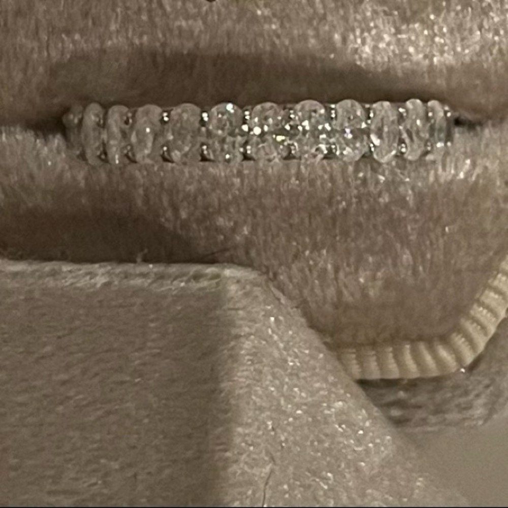 Oval cut moisanite wedding band (half eternity)